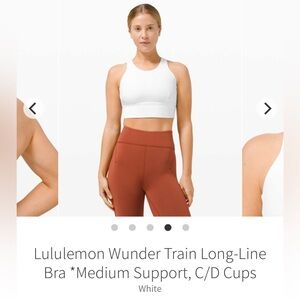 Lululemon Wunder Train CD Sports Bra White Size 6